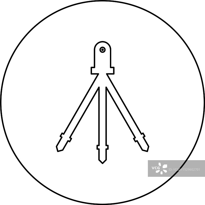 三脚架上的激光水平仪测量建筑物图片素材