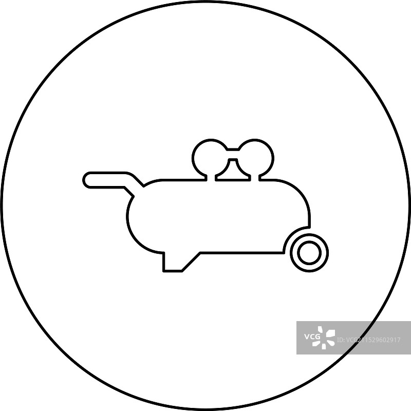 气动空气压缩机图标在圆形中图片素材