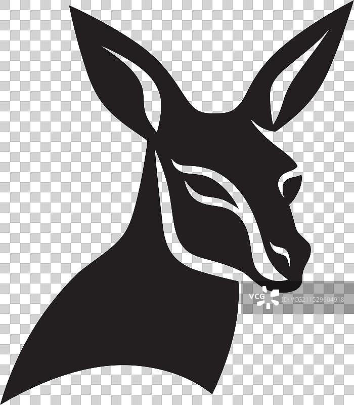 拳击袋鼠运动中的袋鼠标志徽章图片素材