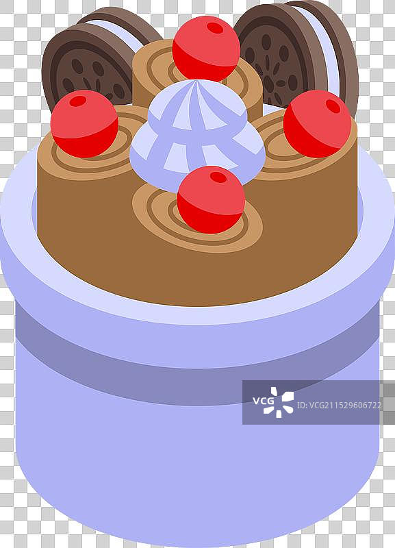 红莓冰淇淋图标等距视角图片素材