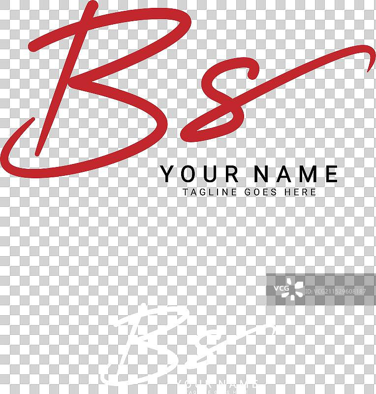 b s bs 初始签名手写字母标志图片素材