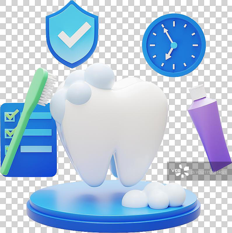 牙齿牙膏泡沫护盾表记事本三维图图片素材