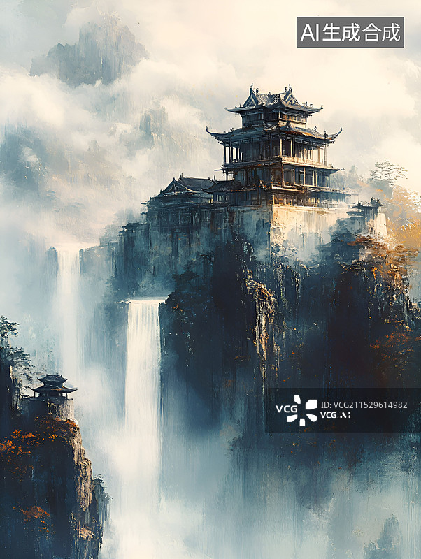 【AI数字艺术】黄河远上白云间 一片孤城万仞山图片素材