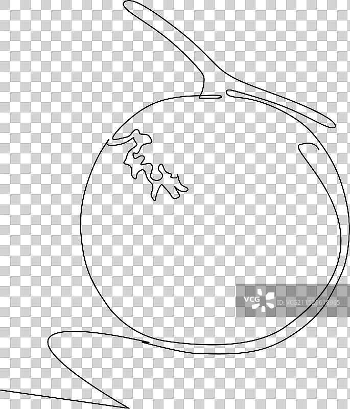 洛根水果的连续线条画，展现自然之美图片素材