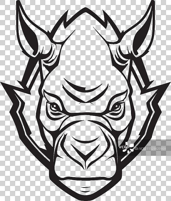 单色黑犀牛设计中的自然旋律图片素材