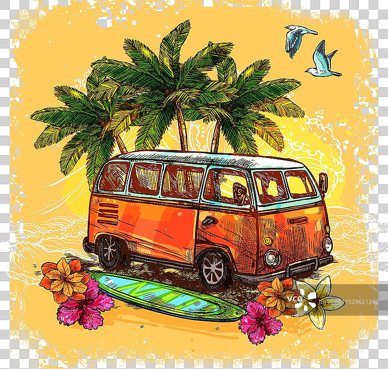 冲浪巴士草图概念图片素材