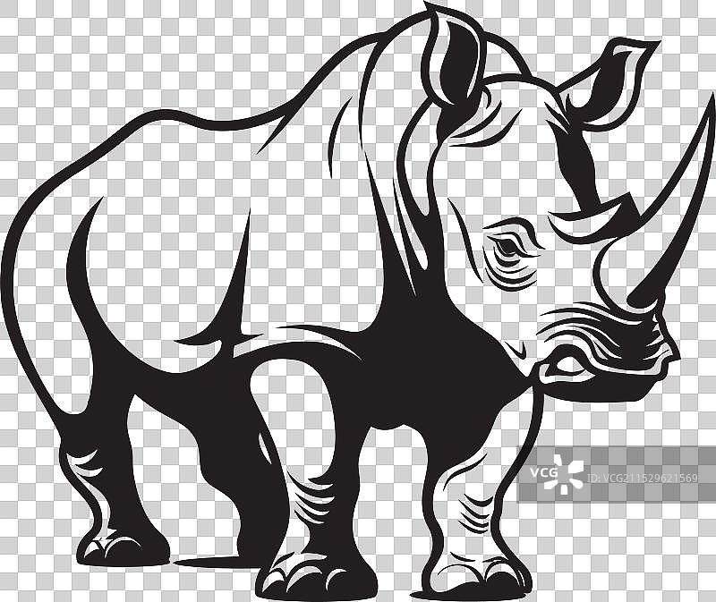 夜晚优雅的小夜曲 黑犀牛徽章图片素材