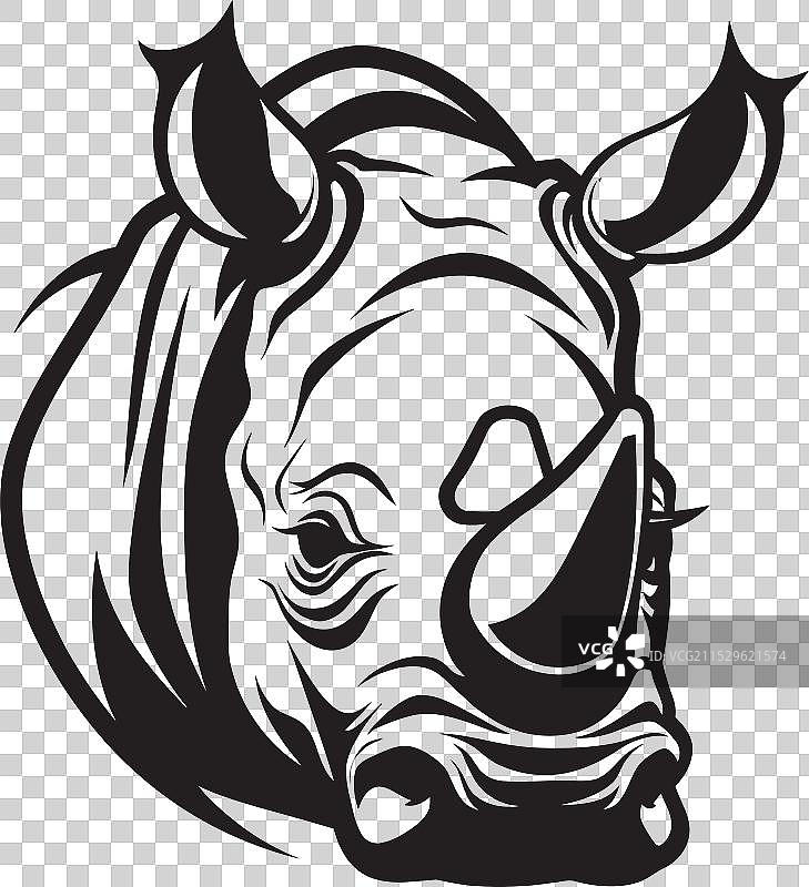 雕刻的美丽非洲草原黑犀牛设计图片素材