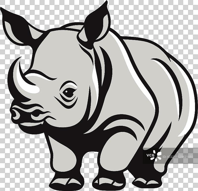 单色旋律黑犀牛的威严之歌图片素材