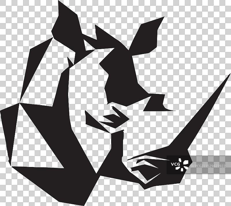 单色黑犀牛设计中的自然旋律图片素材