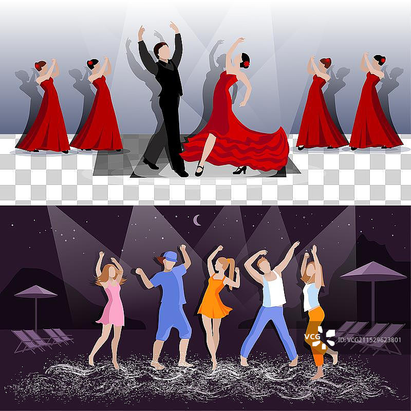 跳舞的人们的组合图片素材