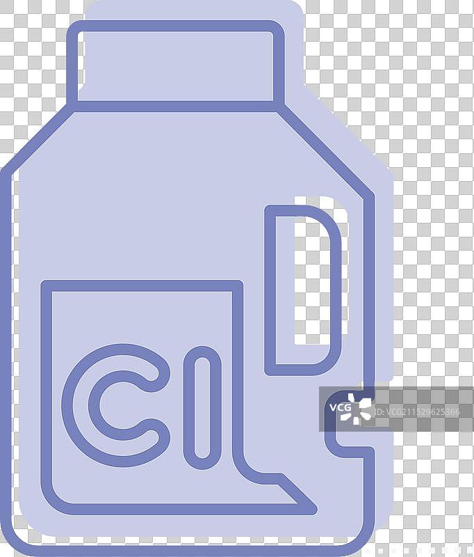 与洗衣符号相关的氯气图标，双色设计图片素材