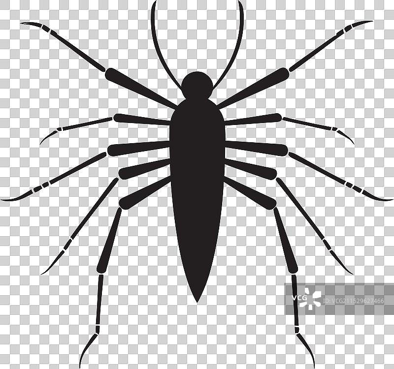 时尚的竹虫剪影昆虫图标图片素材