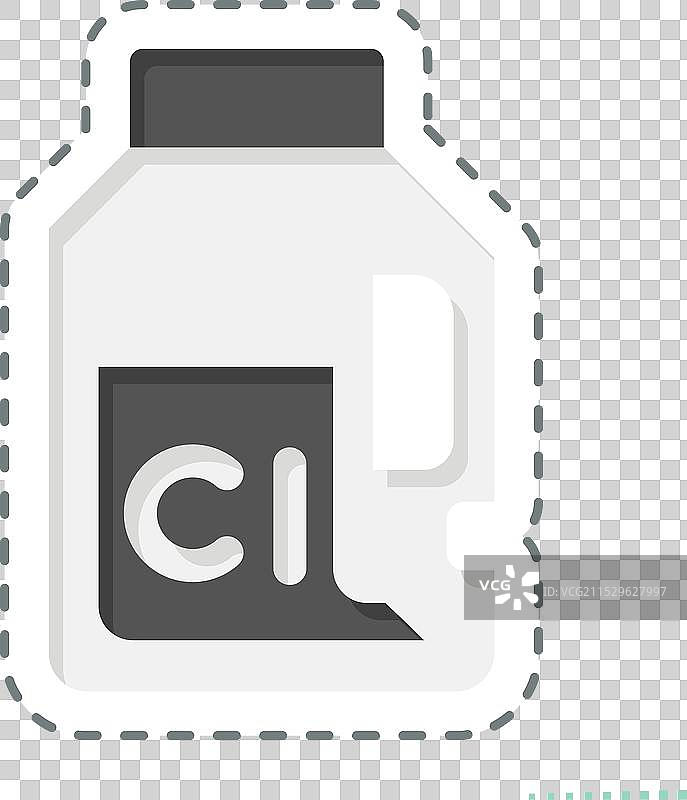 与洗衣相关的氯气贴纸线条图片素材