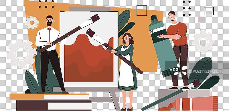 艺术家绘画概念图片素材