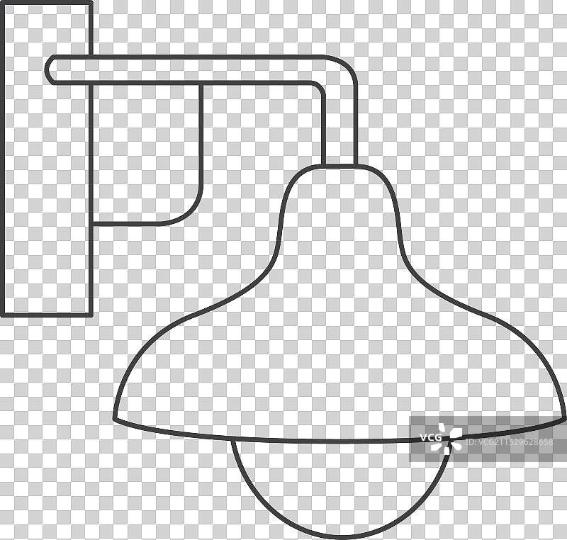 细线描边的壁灯图片素材