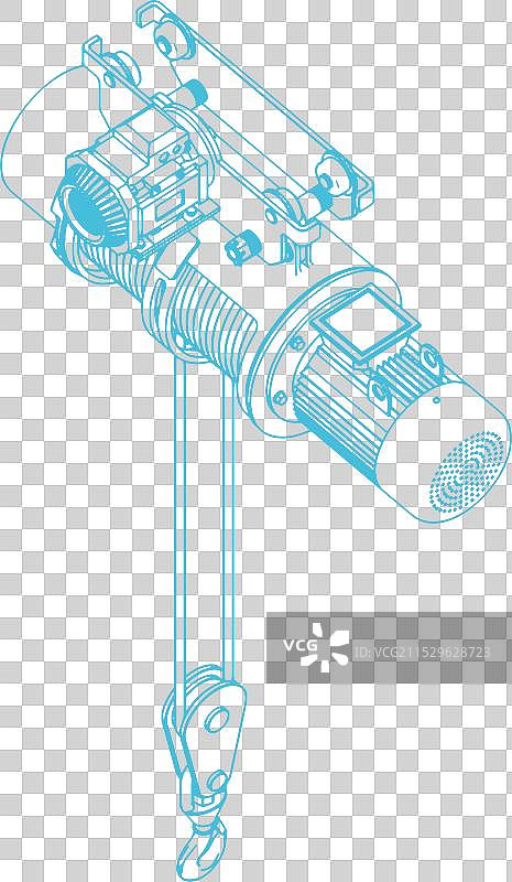 单轨吊运的等轴测蓝图图片素材