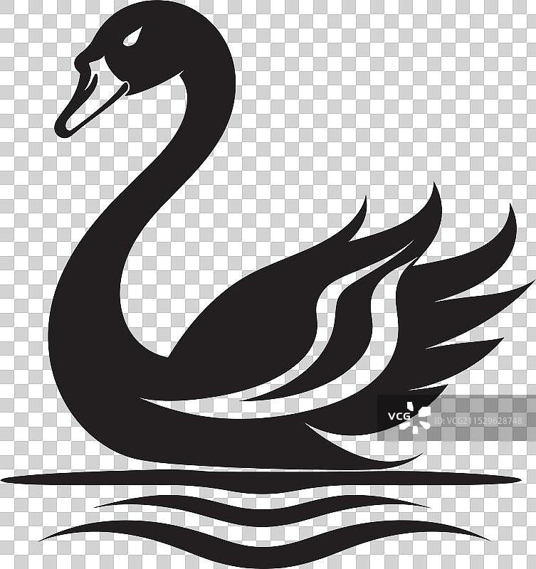 皇家黑天鹅图标剪影天鹅湖标志图片素材