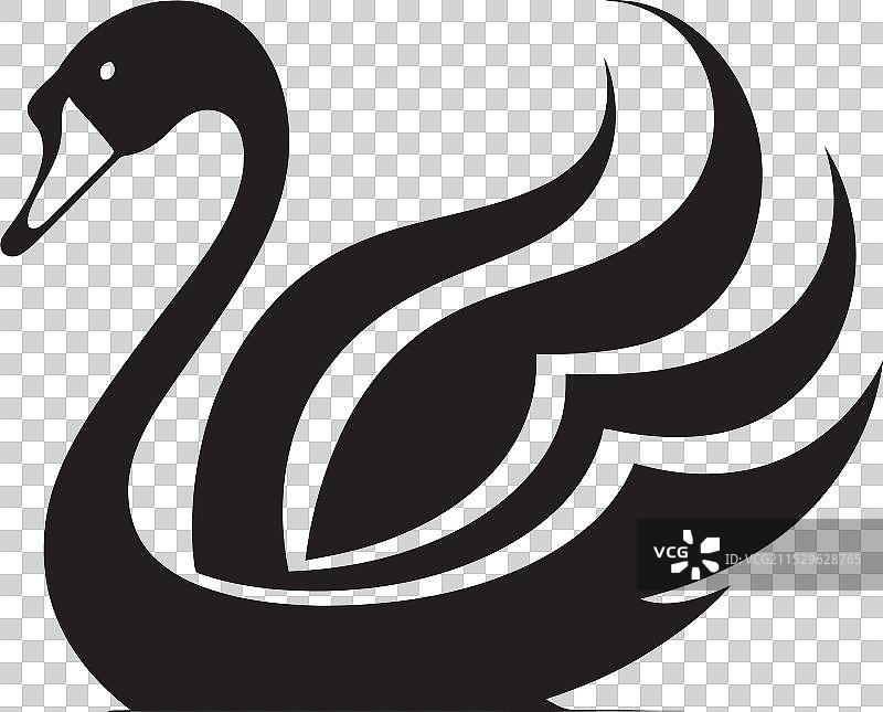 现代黑天鹅飘渺天鹅徽章设计图片素材
