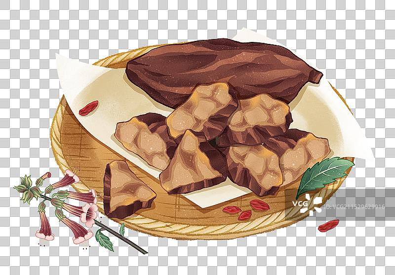 中国传统文化中医养生中草药药材医疗用品之生地黄图片素材