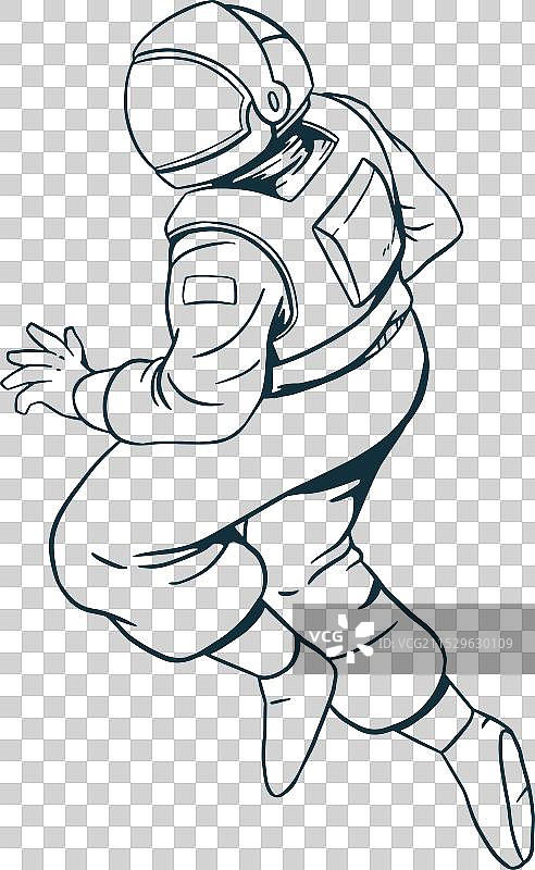 胖乎乎的宇航员姿势插图图片素材