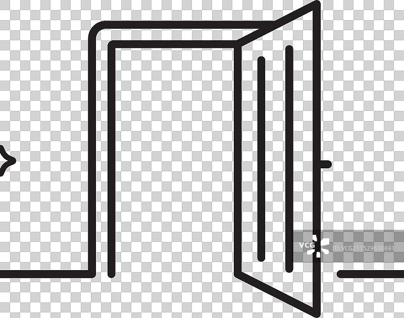 开门线条图标入口门口标志图片素材