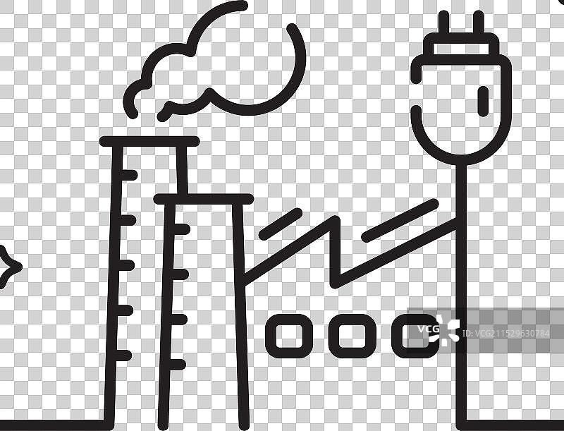 工厂线条图标工业能源标志图片素材