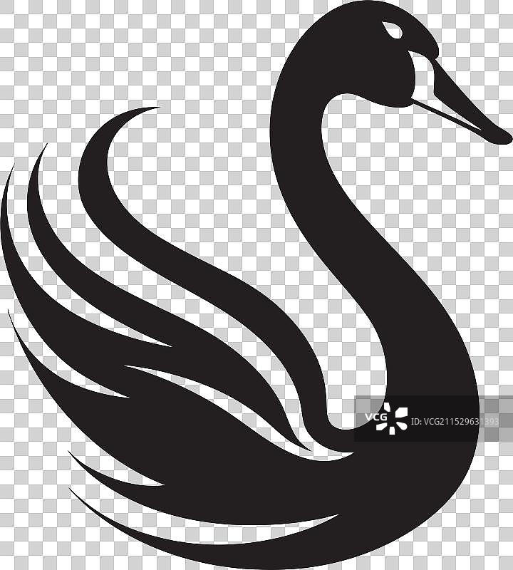 雕刻的天鹅徽章，黑天鹅的威严图片素材