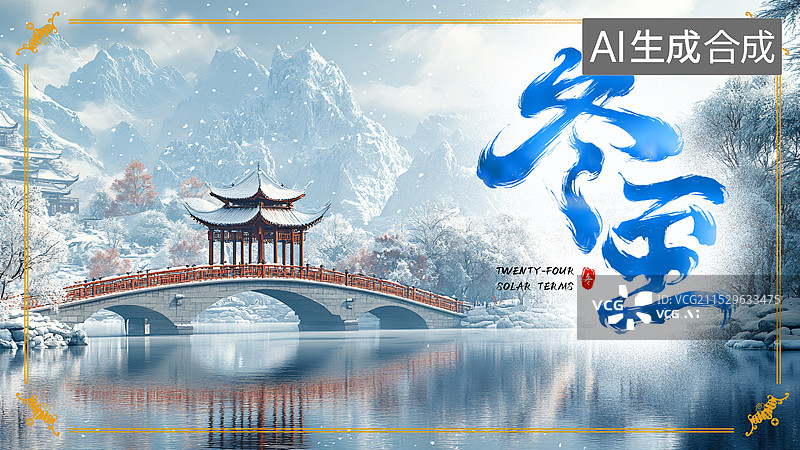 【AI数字艺术】冬至节气传统节气海报图片素材