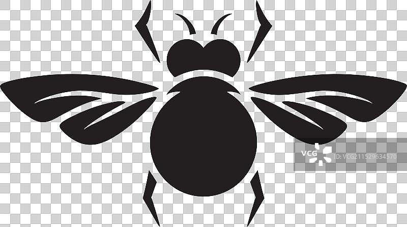 黑色虫子徽章昆虫侵扰标志图片素材