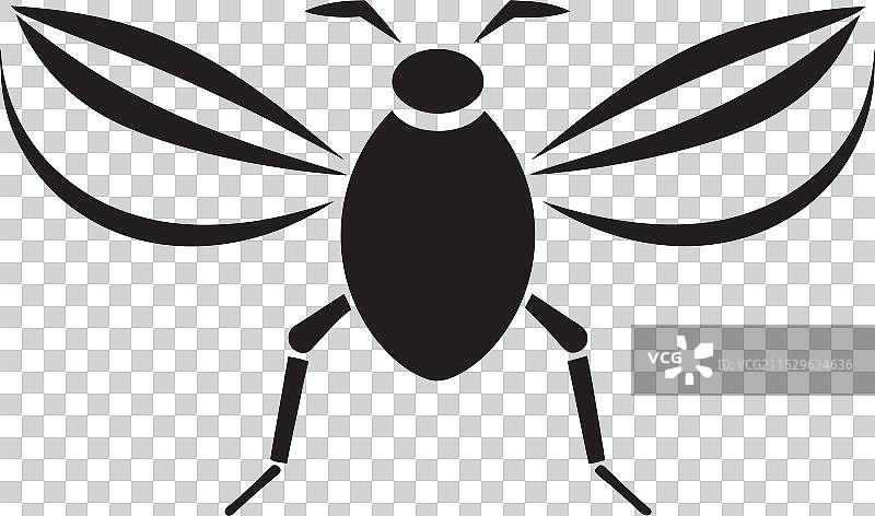 黑色灾害图标 有毒苍蝇标志图片素材