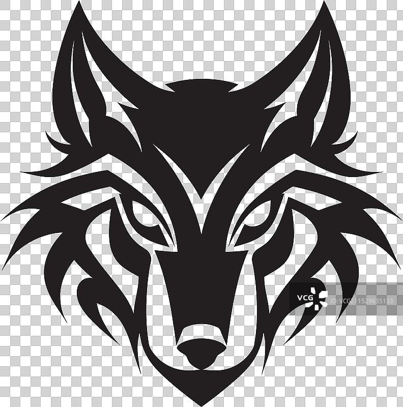 月光下的狼群象征着狼人般的威严徽章图片素材