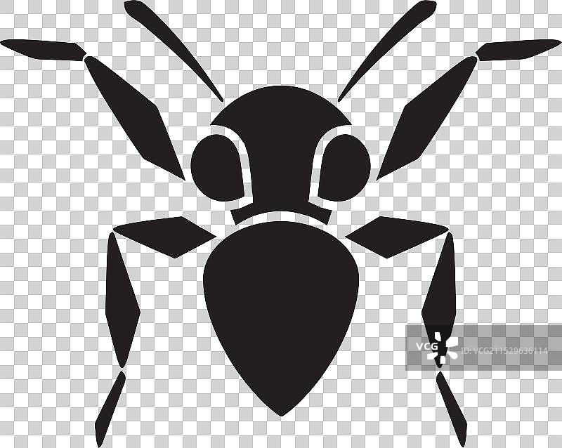 黑色蚂蚁标志，时尚声明，复杂的蚂蚁设计图片素材