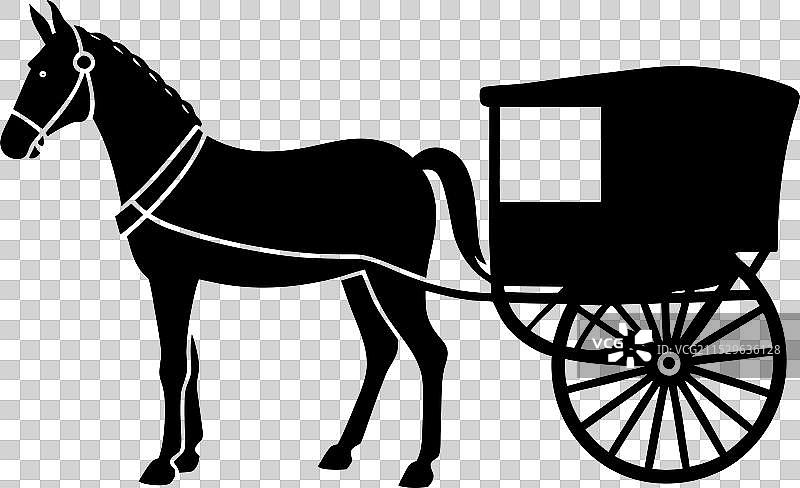 黑色马车剪影图片素材