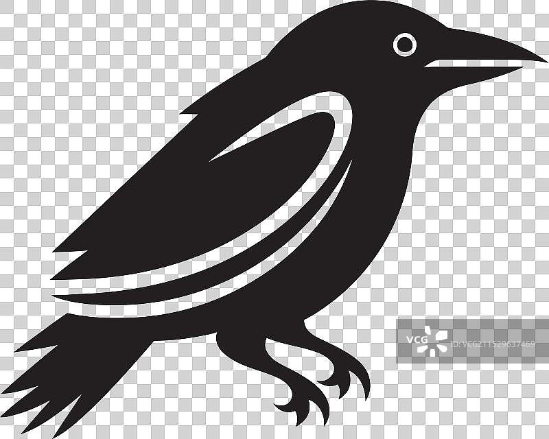 飞行中的雀鹰徽章几何乌鸦标志图片素材