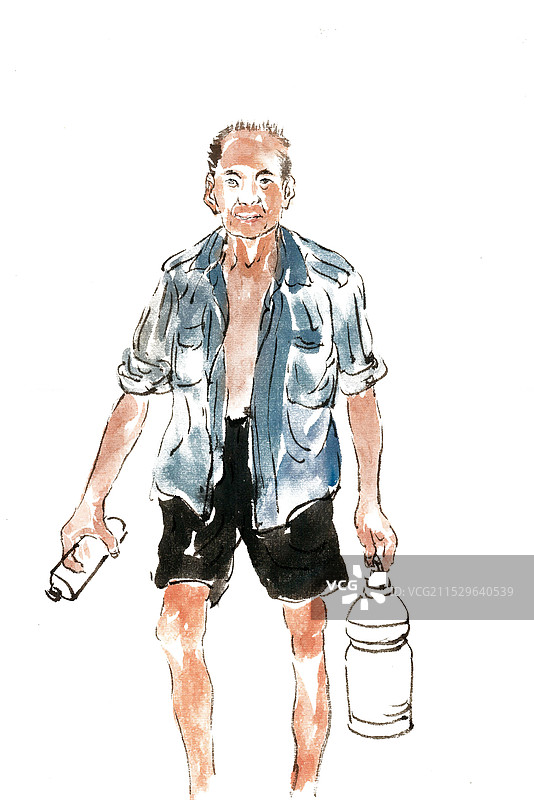 打酒的男子图片素材