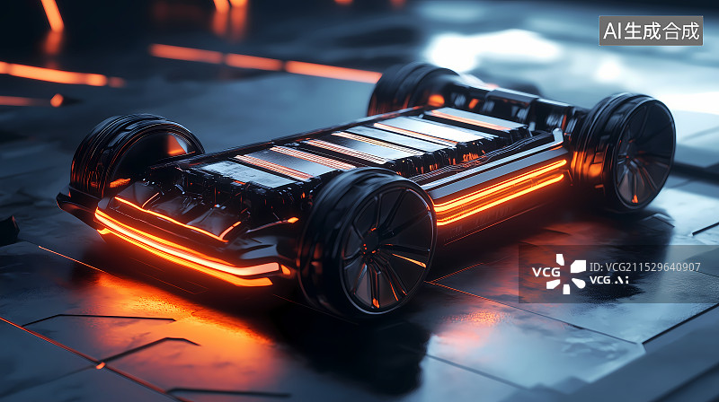 【AI数字艺术】新能源汽车锂电池概念图图片素材