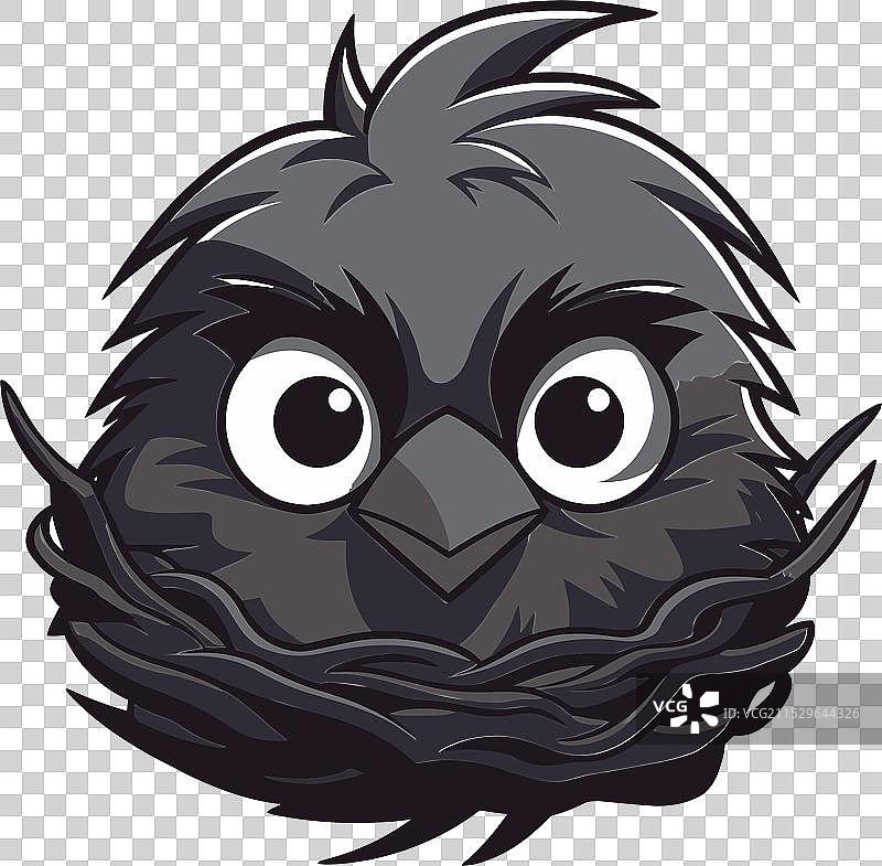 黑色优雅的鸟巢图标，精心制作图片素材