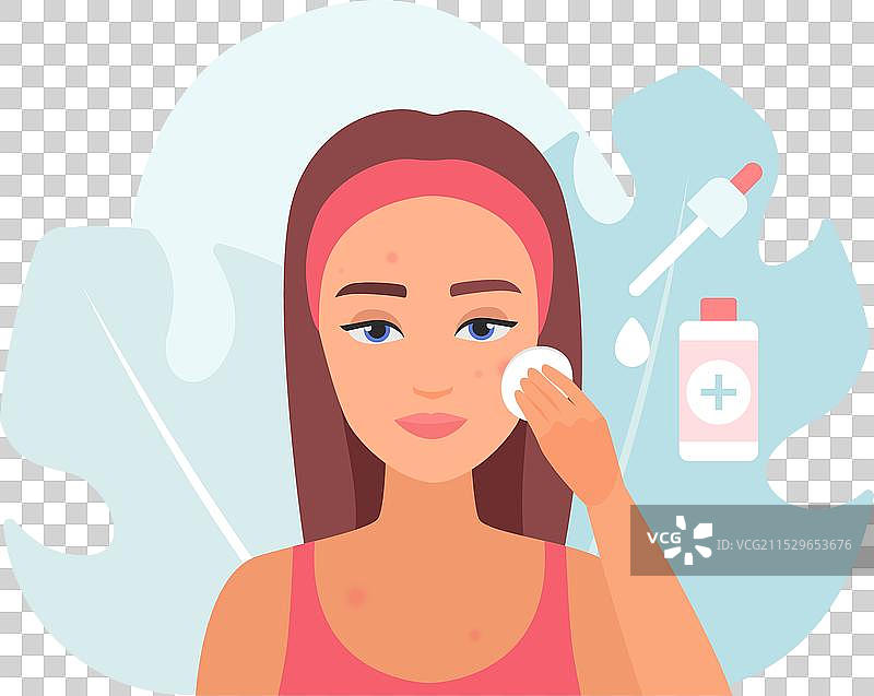 年轻女性在涂抹保湿抗氧化剂图片素材