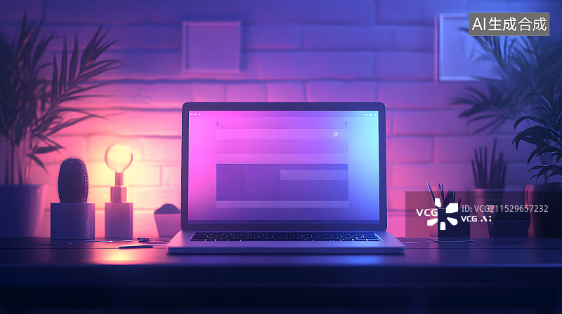 【AI数字艺术】赛博朋克场景电脑绘图会议室海报壁纸创意ui设计配图图片素材