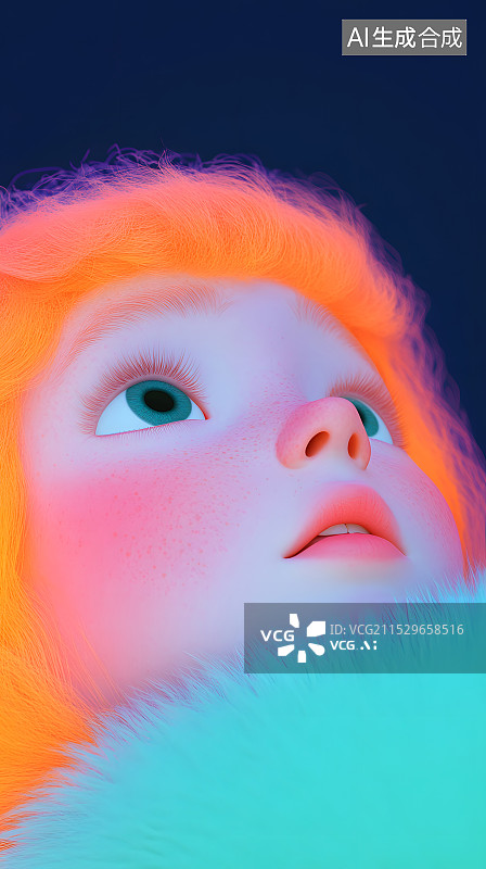 【AI数字艺术】毛绒风格小男孩小女孩兔子上半身可爱形象壁纸图片素材