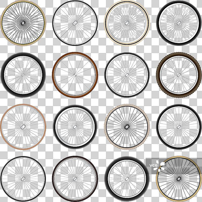 逼真的3D复古自行车轮子老式自行车图片素材