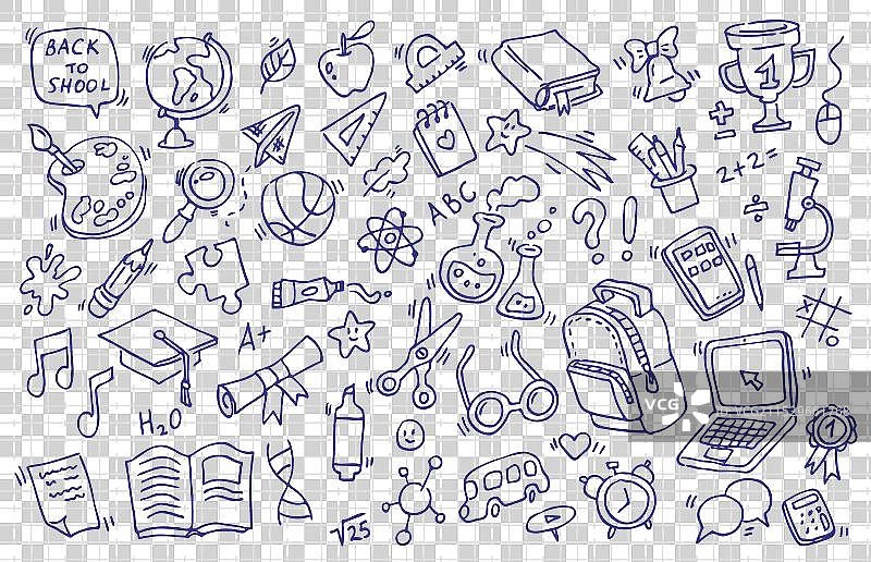 返校季的笔记本涂鸦图片素材