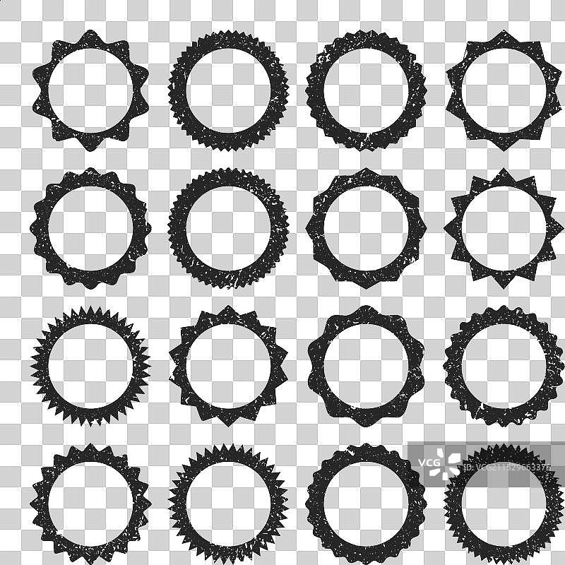 邮票、标签和徽章的磨损印记图片素材