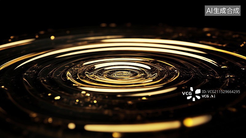 【AI数字艺术】金色水波纹图片素材