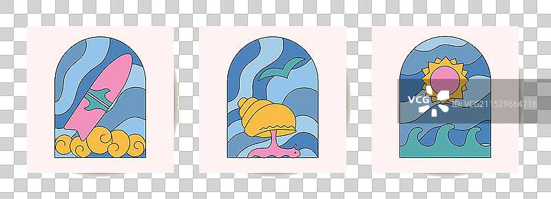 时尚的假期冲浪海洋夏季海报图片素材