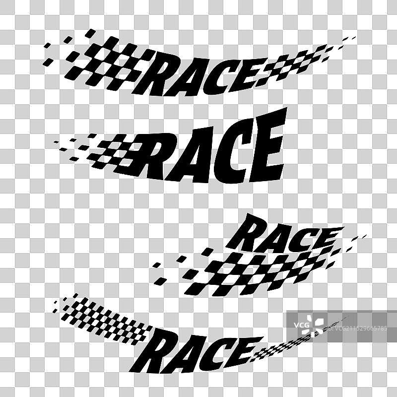 赛车运动中的格子旗图片素材