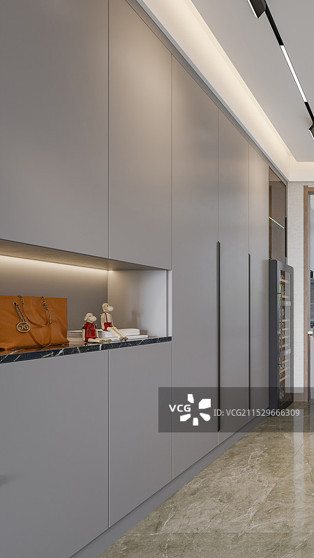 现代风格住宅入户门玄关处鞋柜图片素材