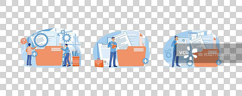 一名办公室工作人员在寻找文件的商人图片素材