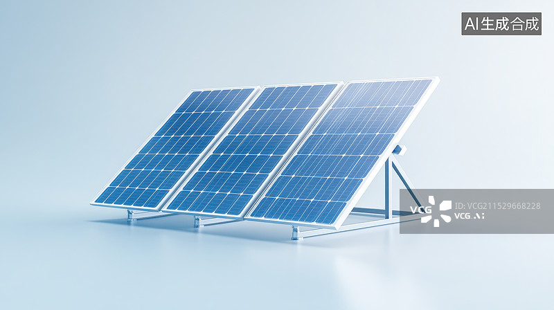 【AI数字艺术】太阳能电池板特写图片素材